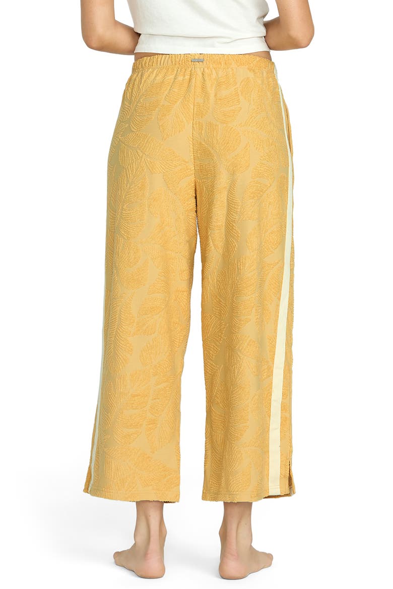 Sun Palm Jacquard Terry Pants, Alternate, color, GOLD COAST