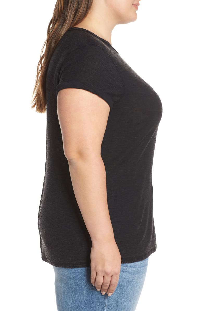 Caslon<sup>®</sup> Textured Roll Sleeve Tee, Alternate, color, 