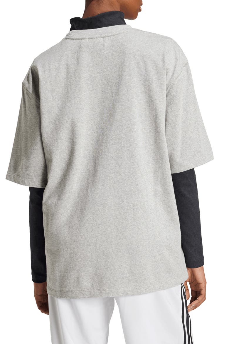 Essentials Lifestyle Trefoil Logo Cotton T-Shirt, Alternate, color, MGREYH