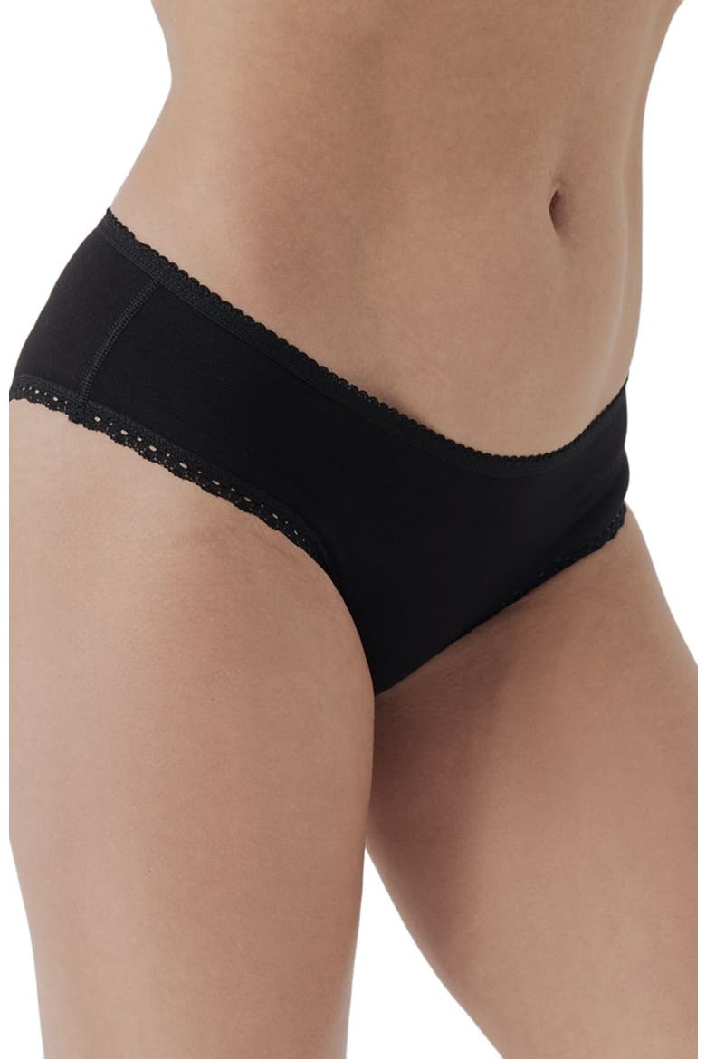 Organic Cotton Lace Cheeky Hipster 3-Pack, Alternate, color, Black