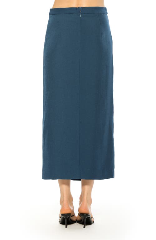 Alexia Admor Side Slit Midi Skirt In Blue