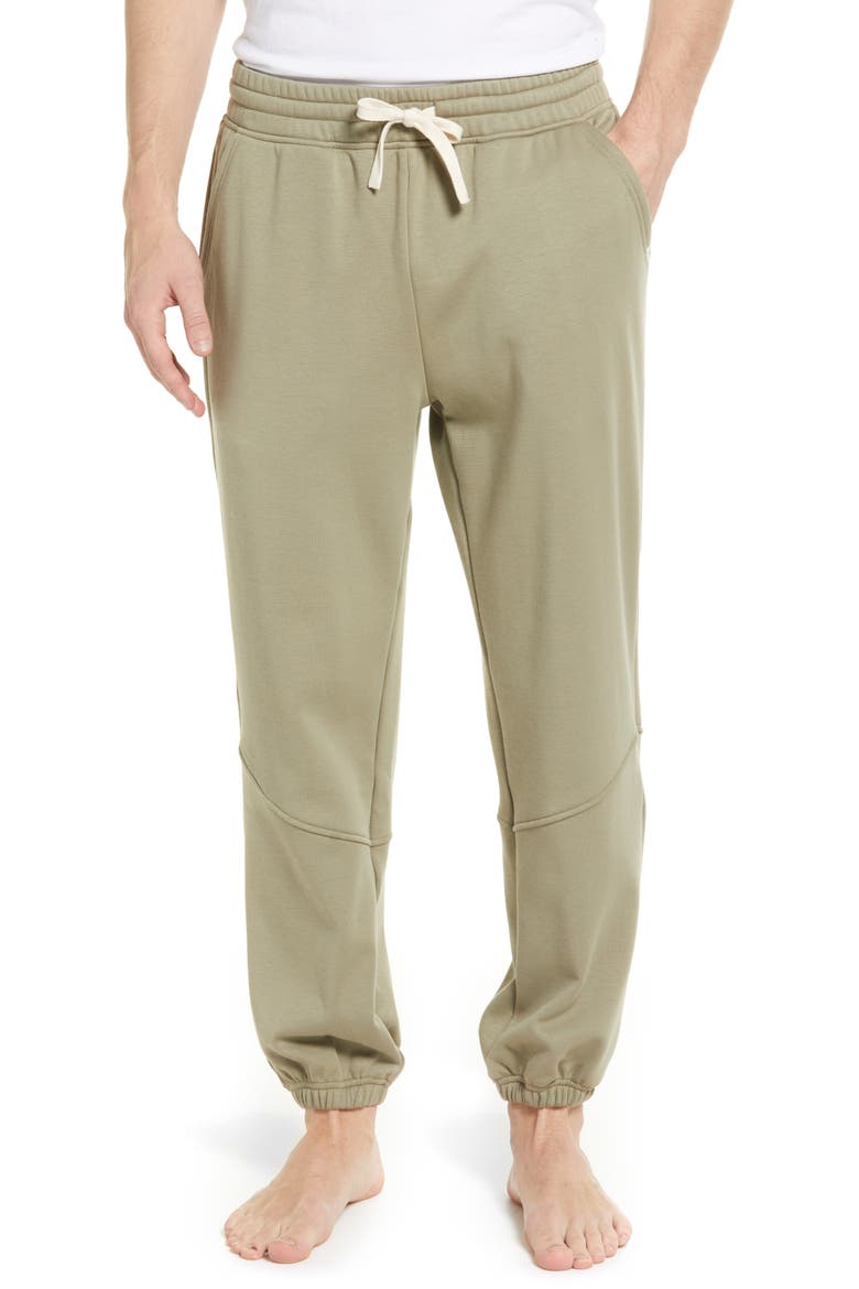 Westley Stretch Cotton Fleece Lounge Joggers, Main, color, MOSS GREEN