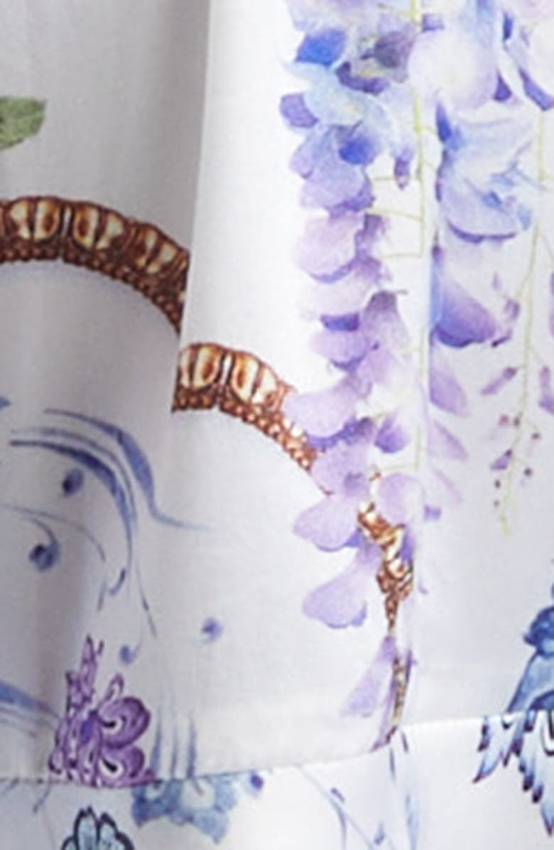 Camilla Floral Long Sleeve Silk Tiered Dress, Alternate, color, All About That Lace