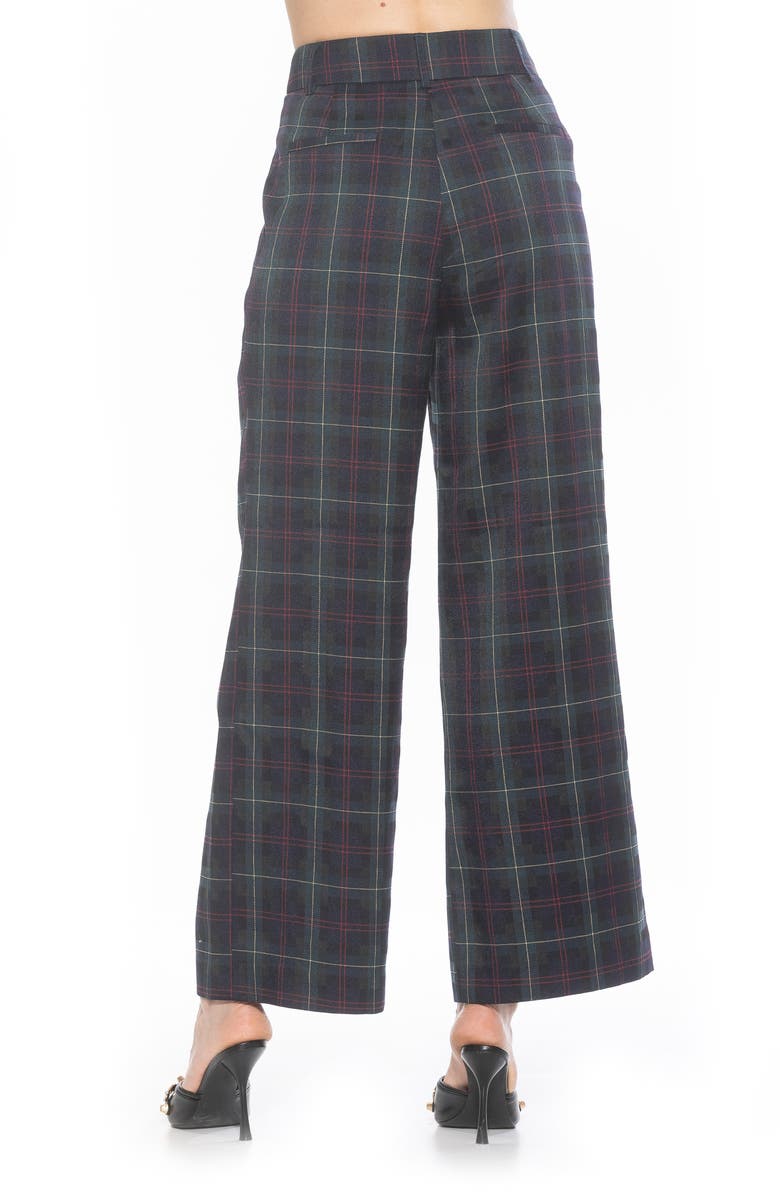 Alexia Admor Plaid Wide Leg Pants, Alternate, color, Green Plaid