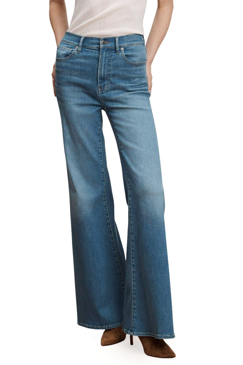Joplin Wide Flare Leg Jeans, Alternate, color, POOL PARTY