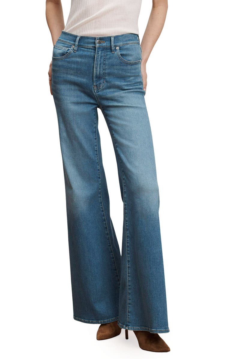 Veronica Beard Joplin Wide Flare Leg Jeans, Alternate, color, Pool Party