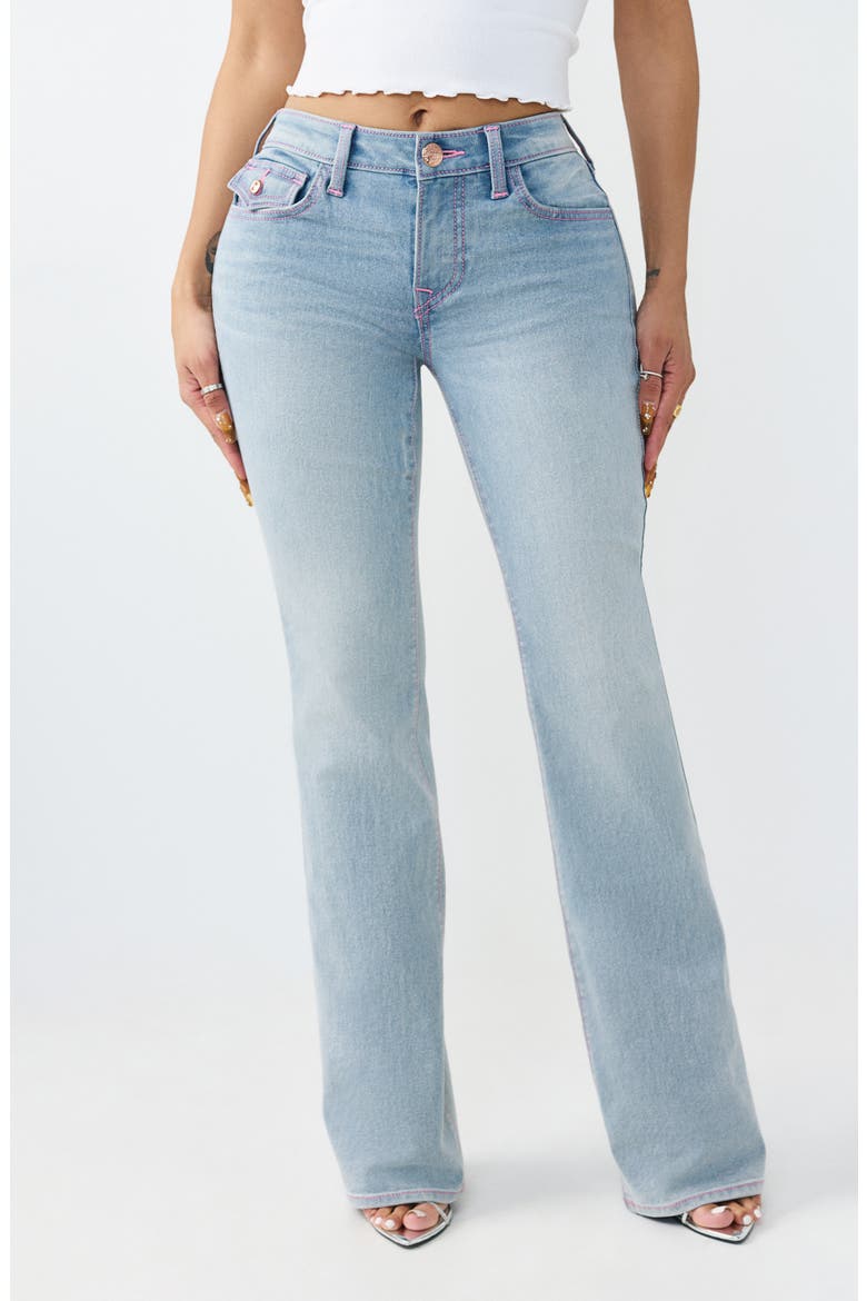 Becca Flap Pocket Bootcut Jeans, Main, color, LIGHT SKYLINE WASH