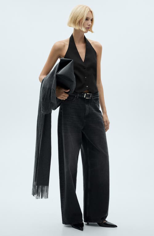 Mango Halter Suit Waistcoat Black In Black