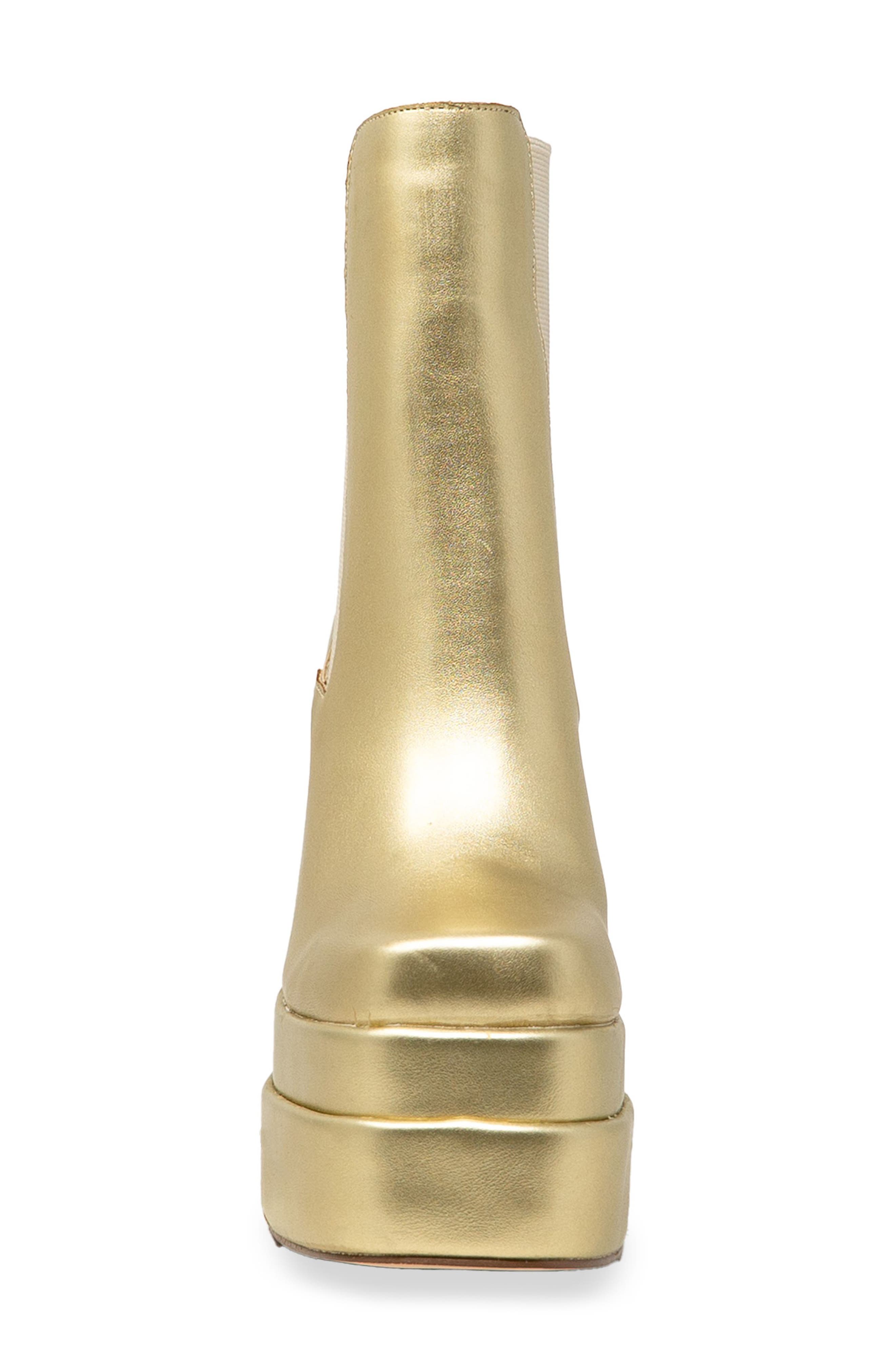 CHASE AND CHLOE Double Platform Chunky Boot, Alternate, color, Gold Metallic