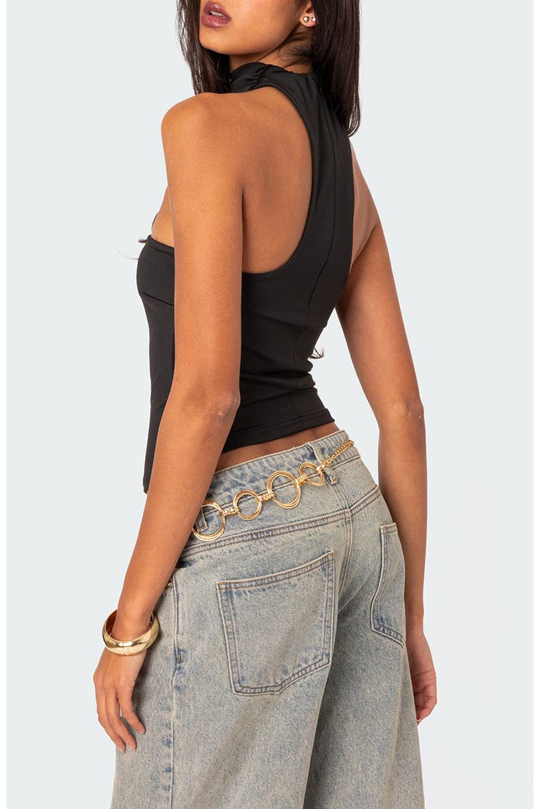 Alyssia Strapless Choker Top, Alternate, color, BLACK