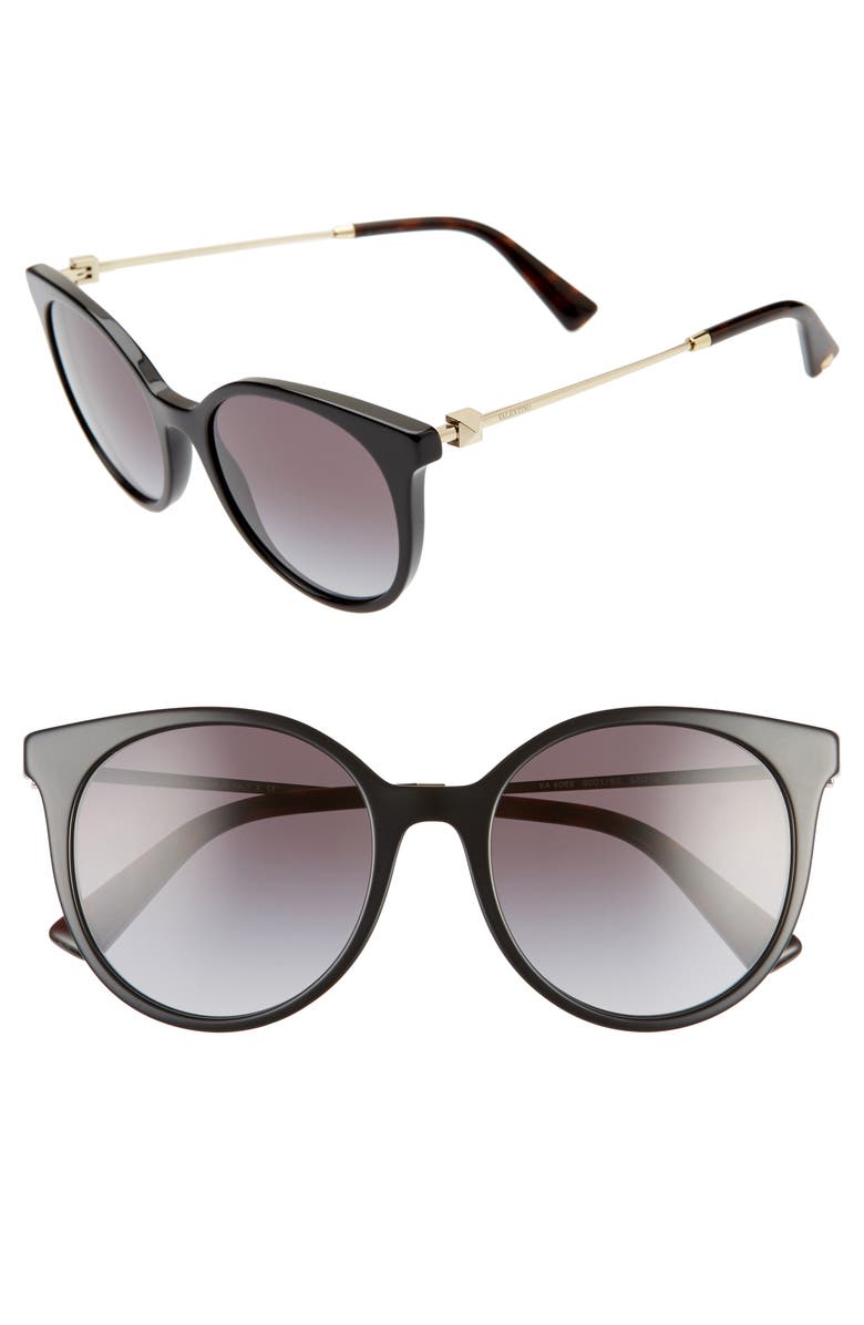 Valentino Rockstud 53mm Gradient Cat Eye Sunglasses, Main, color,