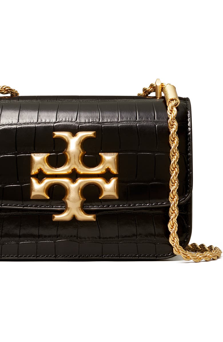 Tory Burch Small Eleanor Croc Embossed Leather Convertible Shoulder Bag, Alternate, color,