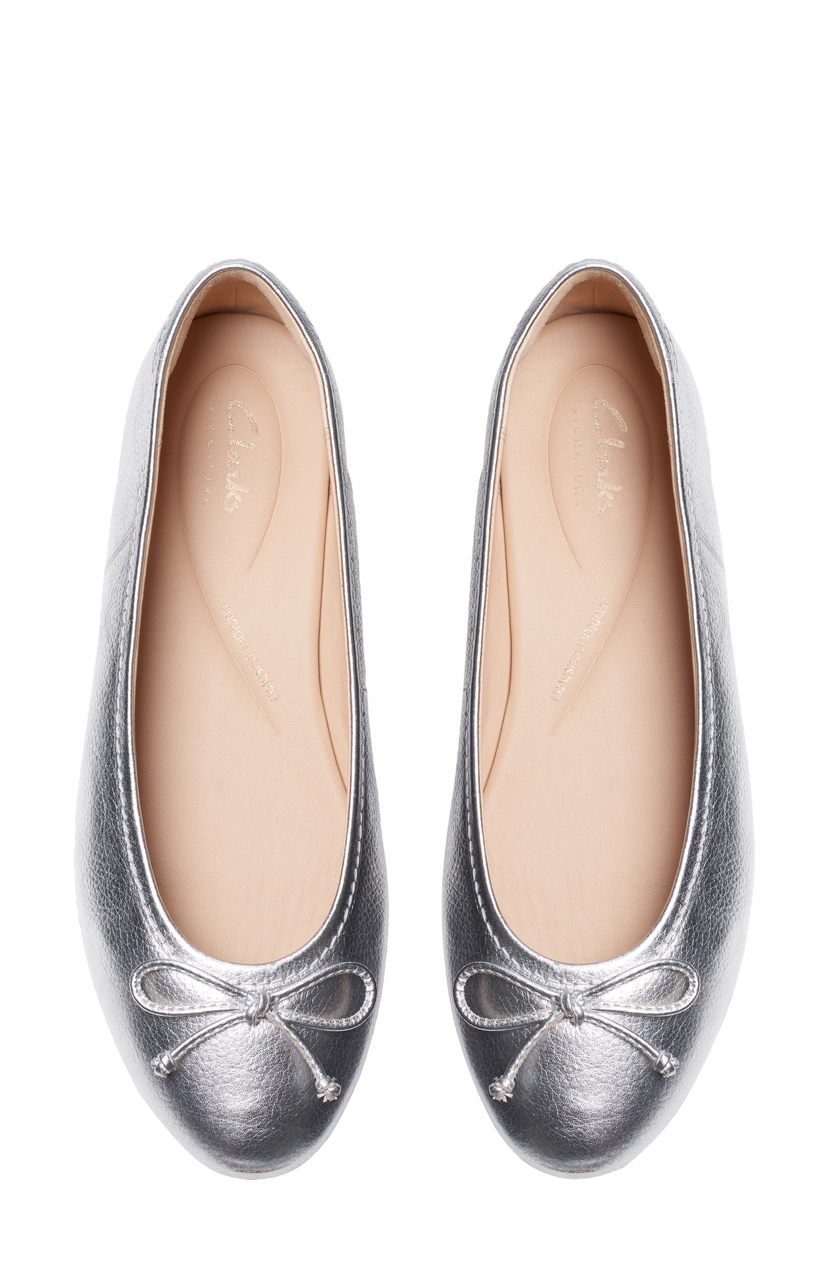 Clarks<sup>®</sup> Fawna Lily Ballet Flat, Alternate, color, Silver Leather