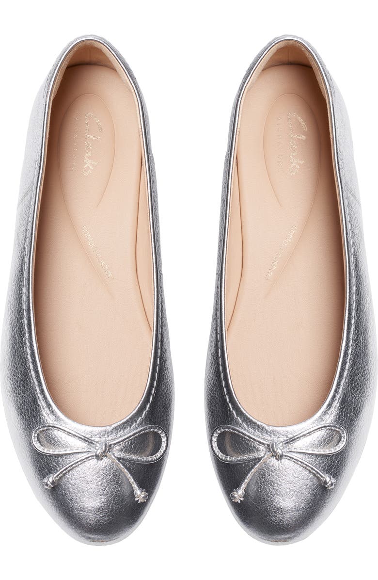 Clarks<sup>®</sup> Fawna Lily Ballet Flat, Alternate, color, Silver Leather
