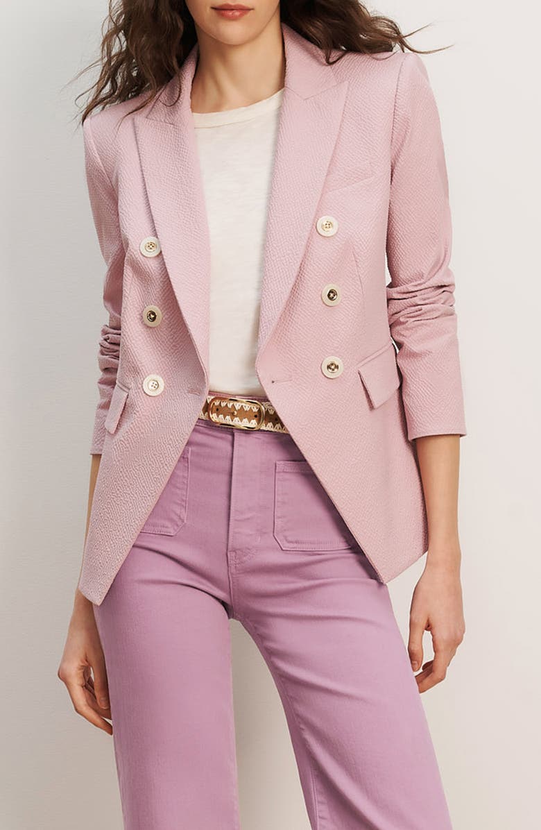 Veronica Beard Miller Textured Stretch Cotton Dickey Jacket, Main, color, Pale Orchid Haze