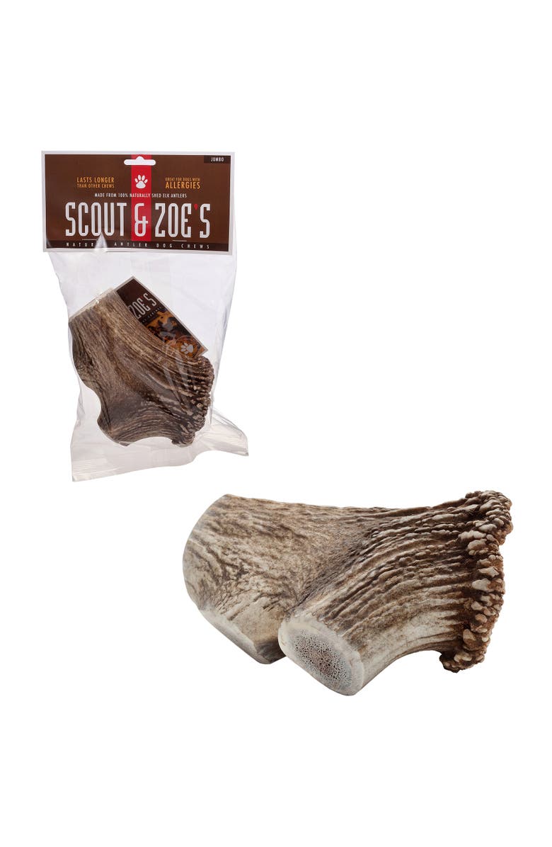 Scout & Zoe's Elk Antler, Jumbo, Dog Chew, 75+lb Giant Breeds-Heavy Chewers, Alternate, color, Multicolored