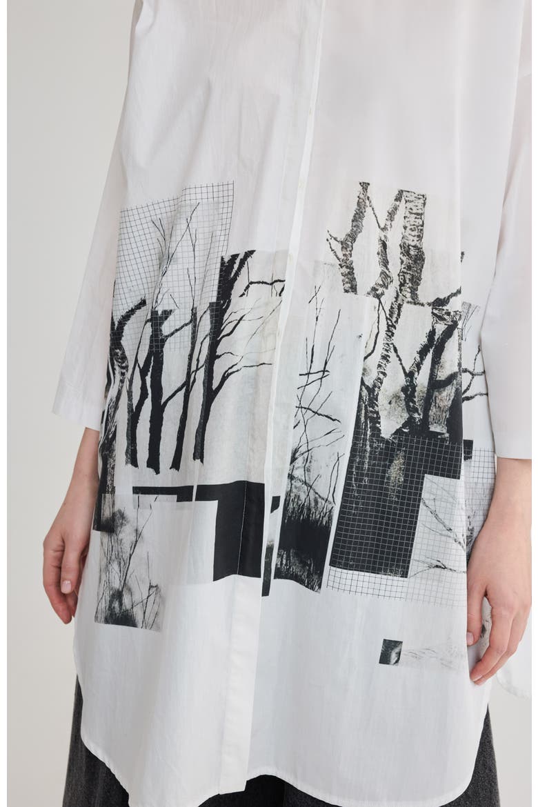 Harlow Printed Cotton Shirt, Alternate, color, Black Print