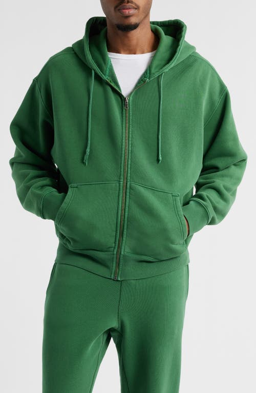 Elwood Core Oversize Terry Full Zip Hoodie In Green