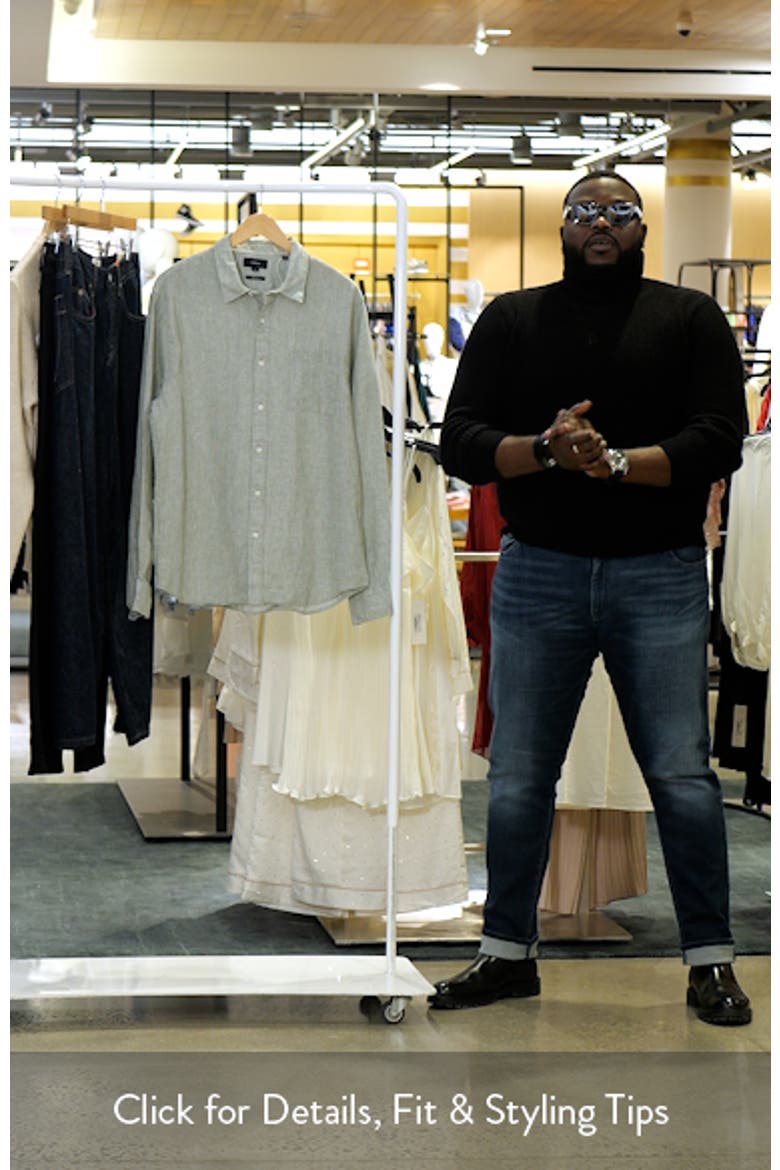 Houndstooth Classic Fit Linen Button-Up Shirt video