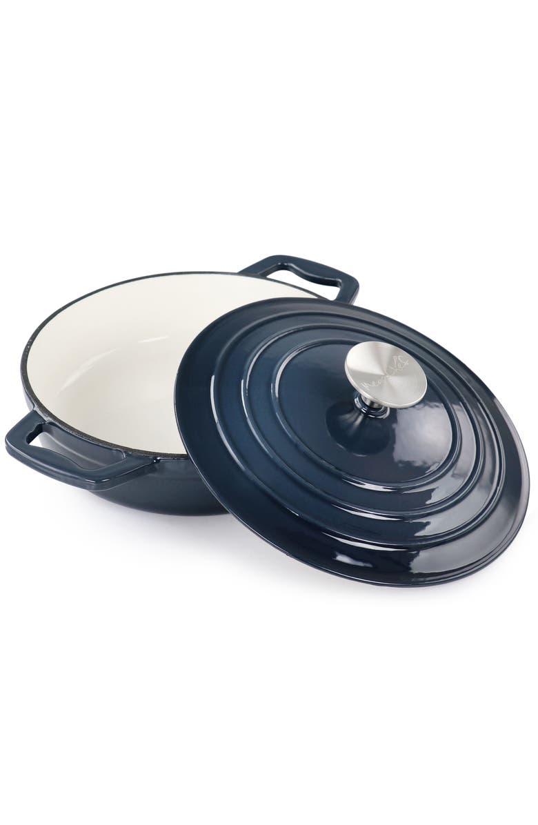 Megachef 2 Quart Round Enameled Cast Iron Braiser Pan, Main, color, 