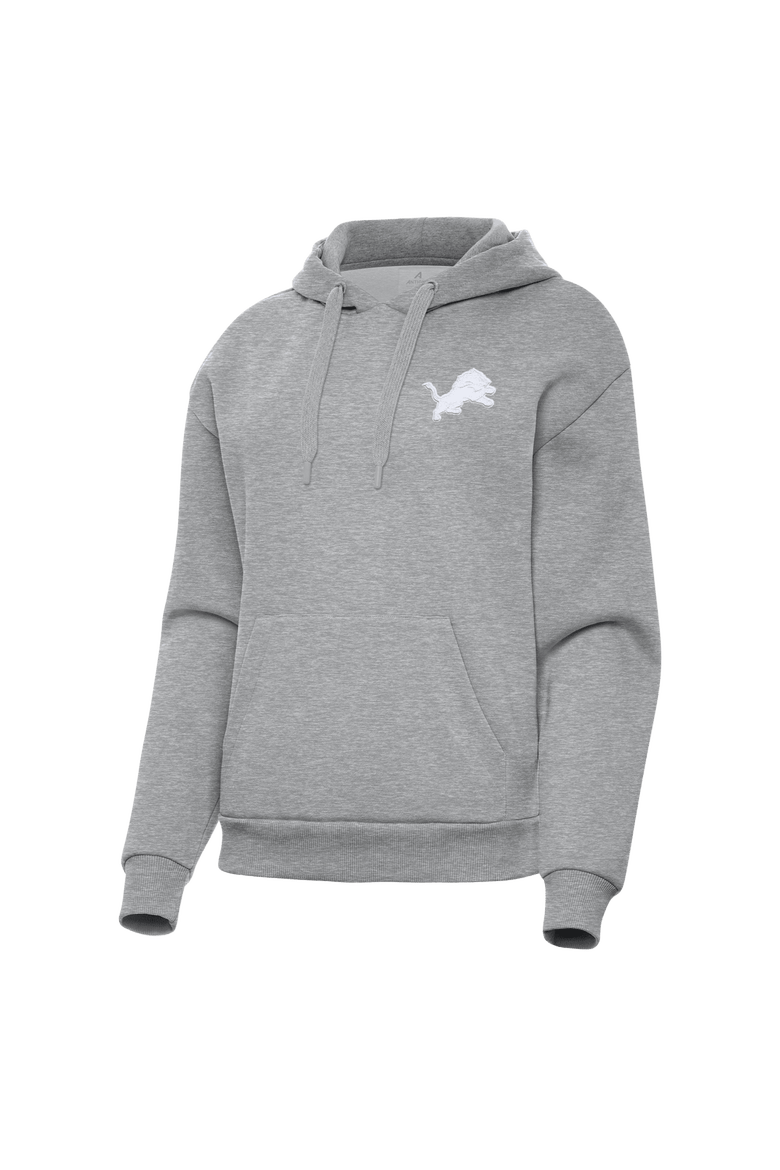 Women's Antigua  Heather Gray Detroit Lions Victory Pullover Hoodie, Alternate, color, Heather Gray