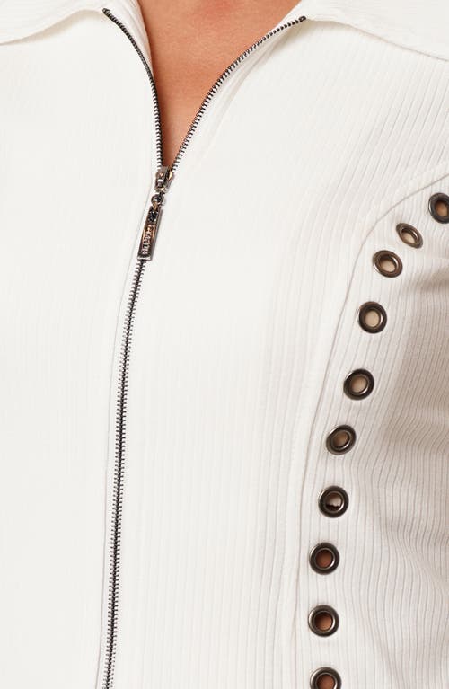 Cyrus Grommet Trim Rib Top In Multi