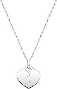 Tiny Blessings Sterling Silver Baby Heart & Engraved Initial 12-14" Necklace