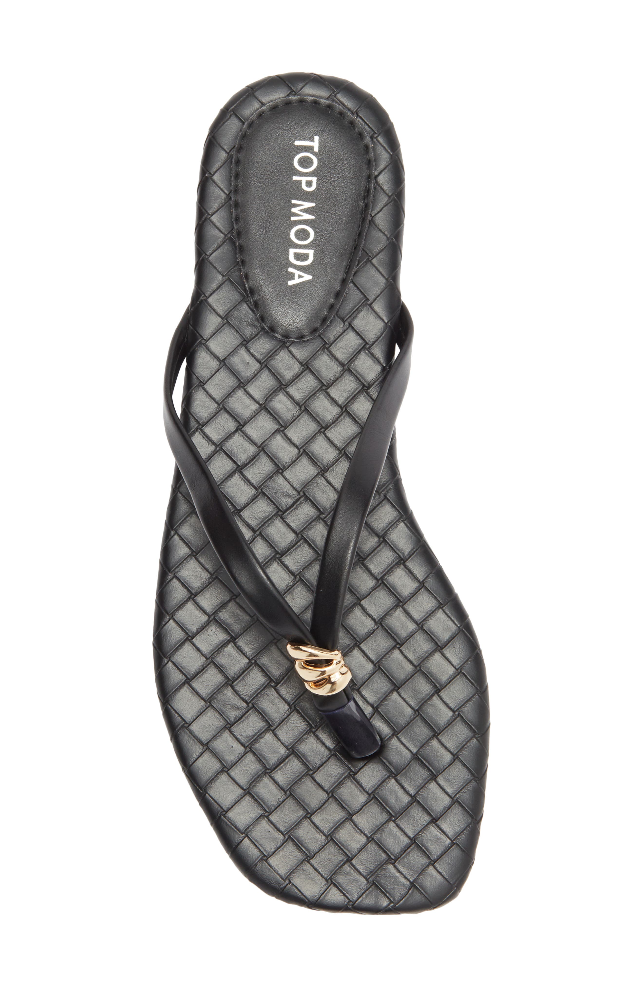 TOP MODA Priscilla Flip Flop, Alternate, color, Black Pu