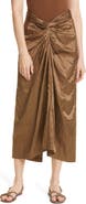 Vince Metallic Twist Front Cotton Blend Skirt
