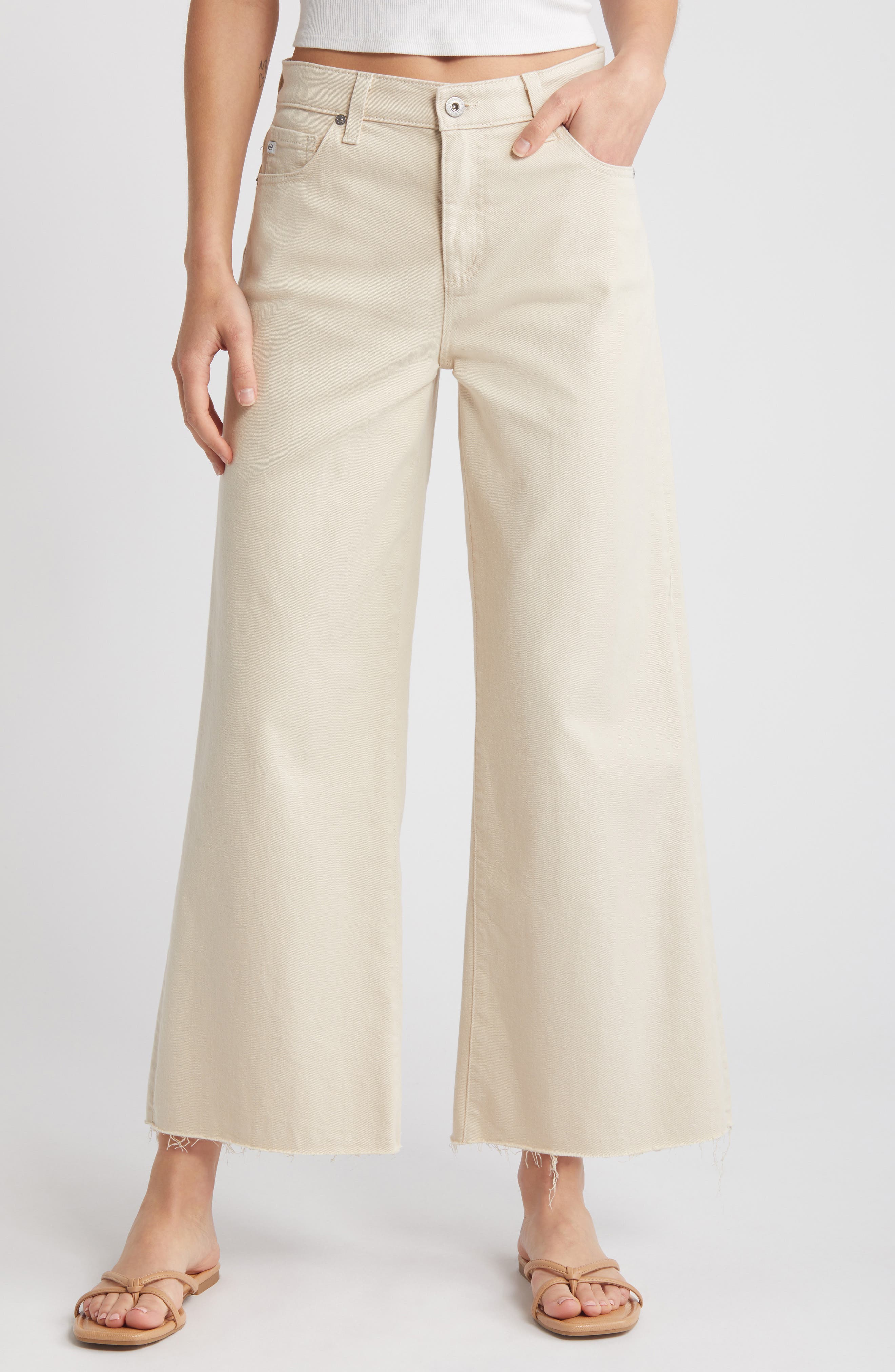 AG Saige Mid Rise Ankle Wide Leg Jeans