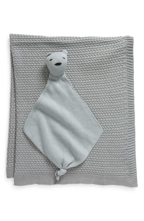 Bunny Organic Cotton Baby Blanket & Bear Lovey Set