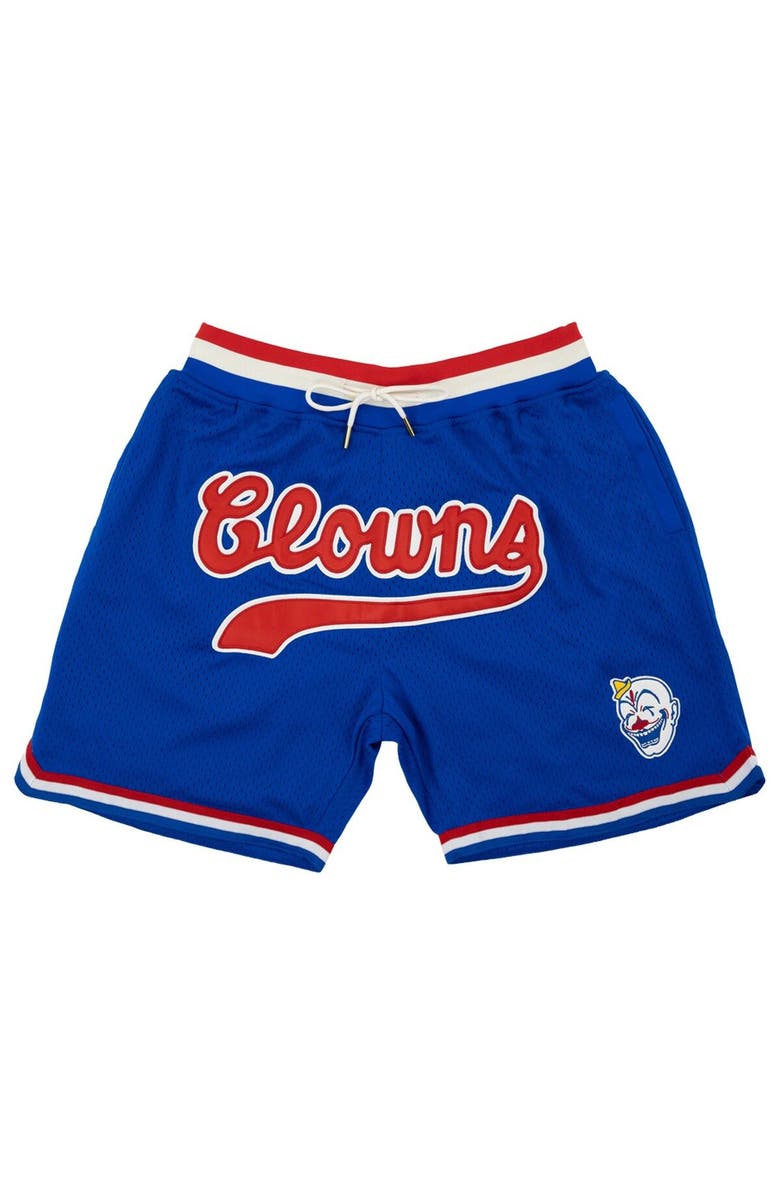 RINGS & CRWNS Men's Rings & Crwns Royal Indianapolis Clowns Replica Mesh Shorts, Alternate, color, 