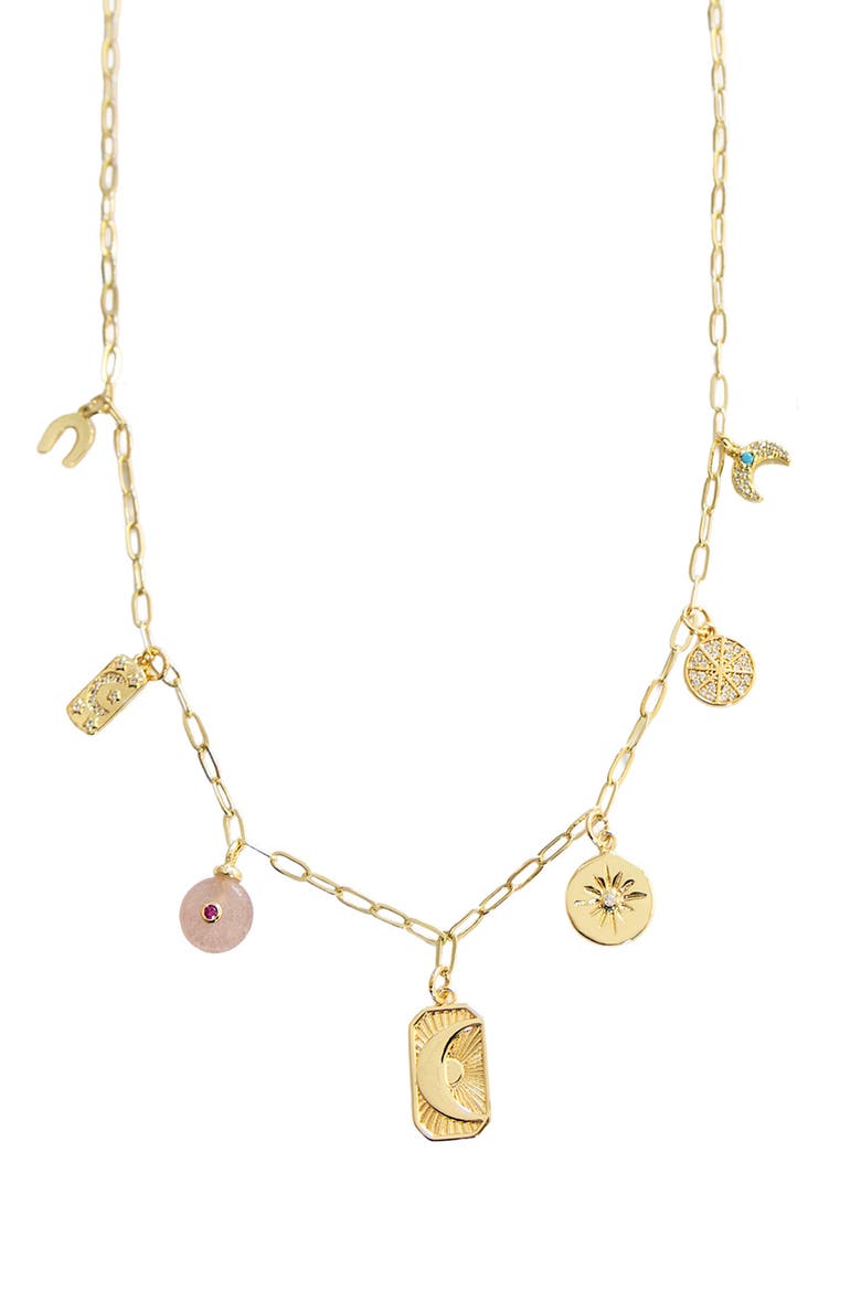 Serena Charm Necklace, Main, color, GOLD