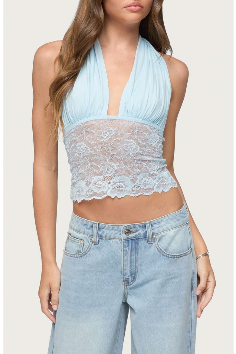 Eloria Lace Crop Top, Main, color, LIGHT-BLUE