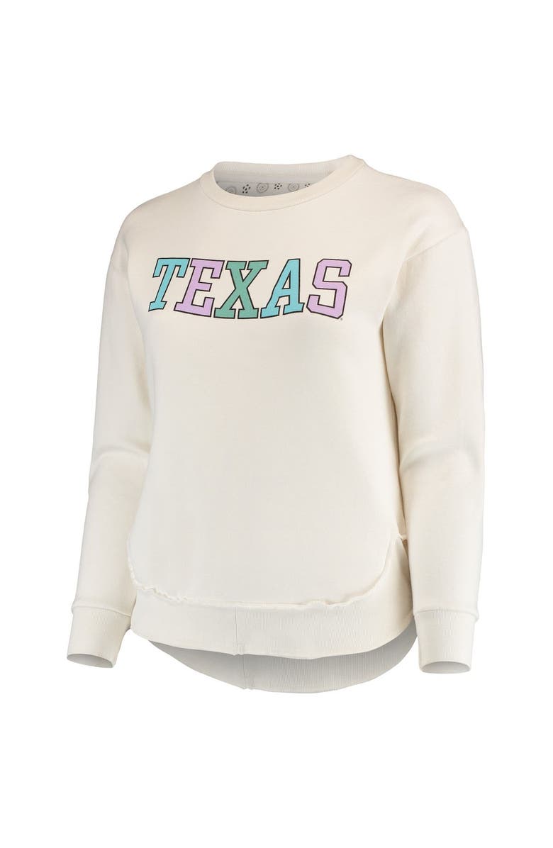 PRESSBOX Women's Pressbox Cream Texas Longhorns Multi-Pastel Oversized Pullover Sweatshirt, Alternate, color,