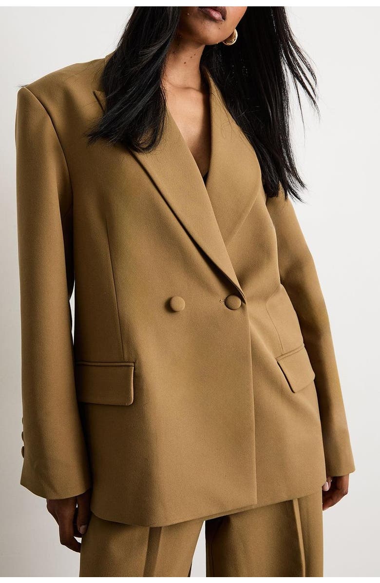 Warehouse The Premium Oversized Tailored Blazer, Alternate, color, Beige