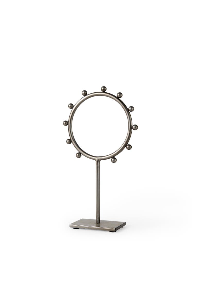 Elio Studded Hoop Object, Main, color, Grey