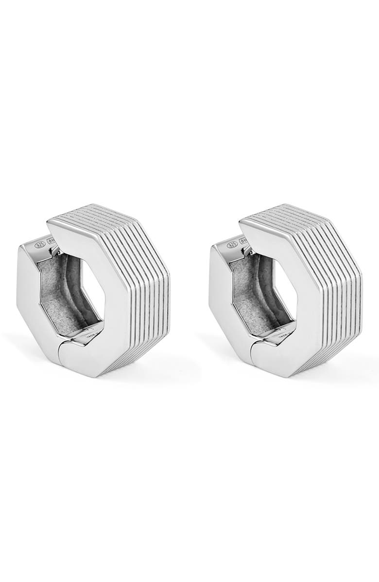 IVI Los Angeles Small Aurelia Octagon Hoop Earrings, Main, color, Silver