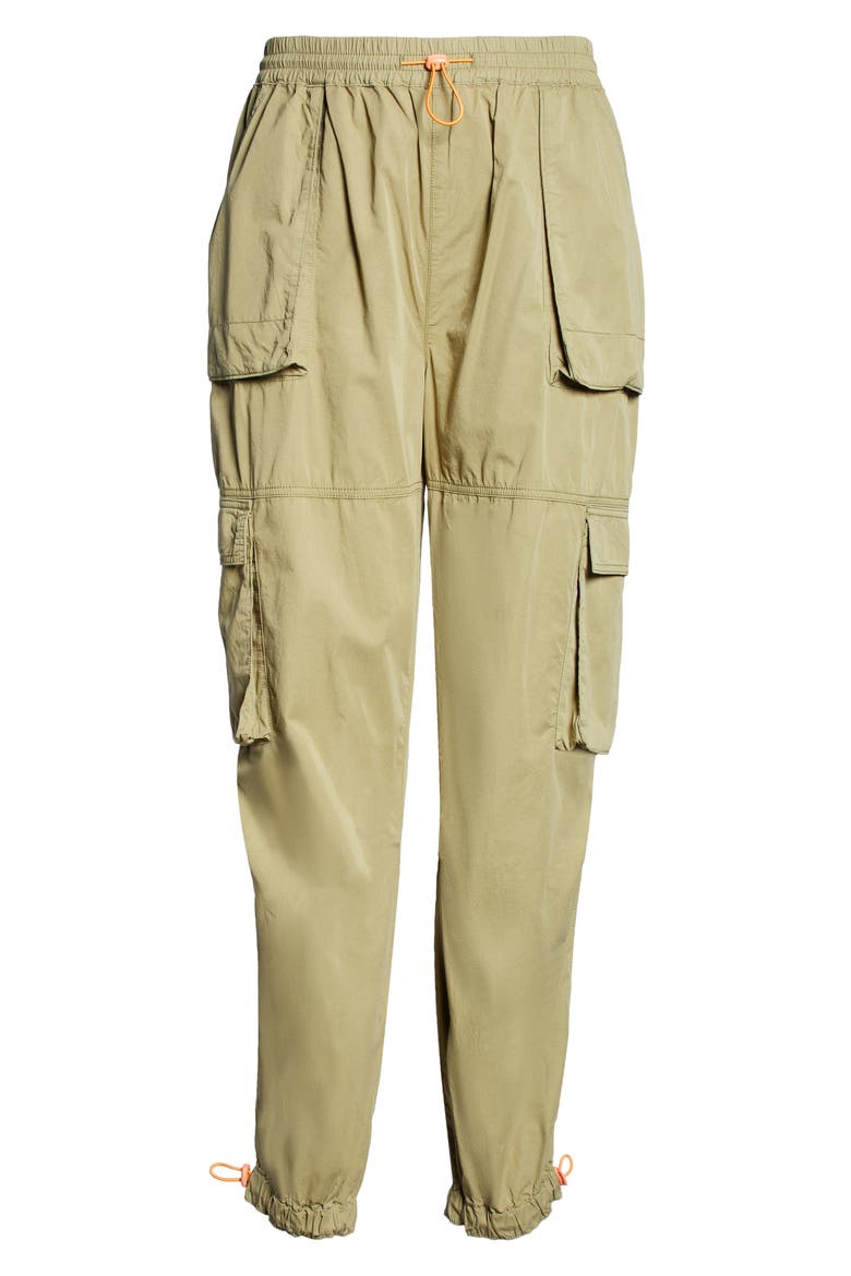 Balloon Leg Cotton Cargo Pants, Alternate, color, KHAKI