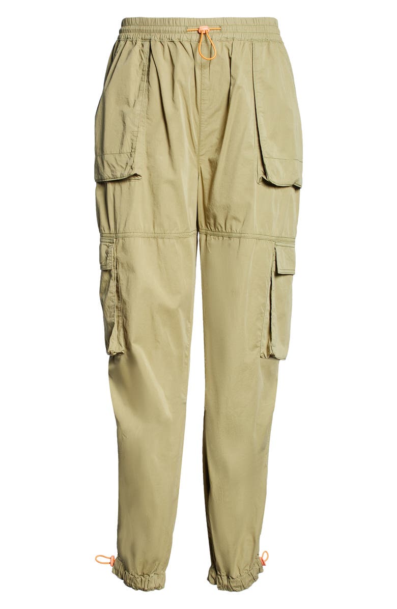 Topshop Balloon Leg Cotton Cargo Pants, Alternate, color, 