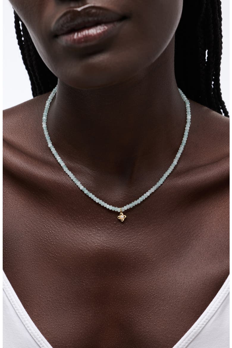 Liora Blue Jade & Freshwater Pearl Pendant Necklace, Alternate, color, GOLD / BLUE