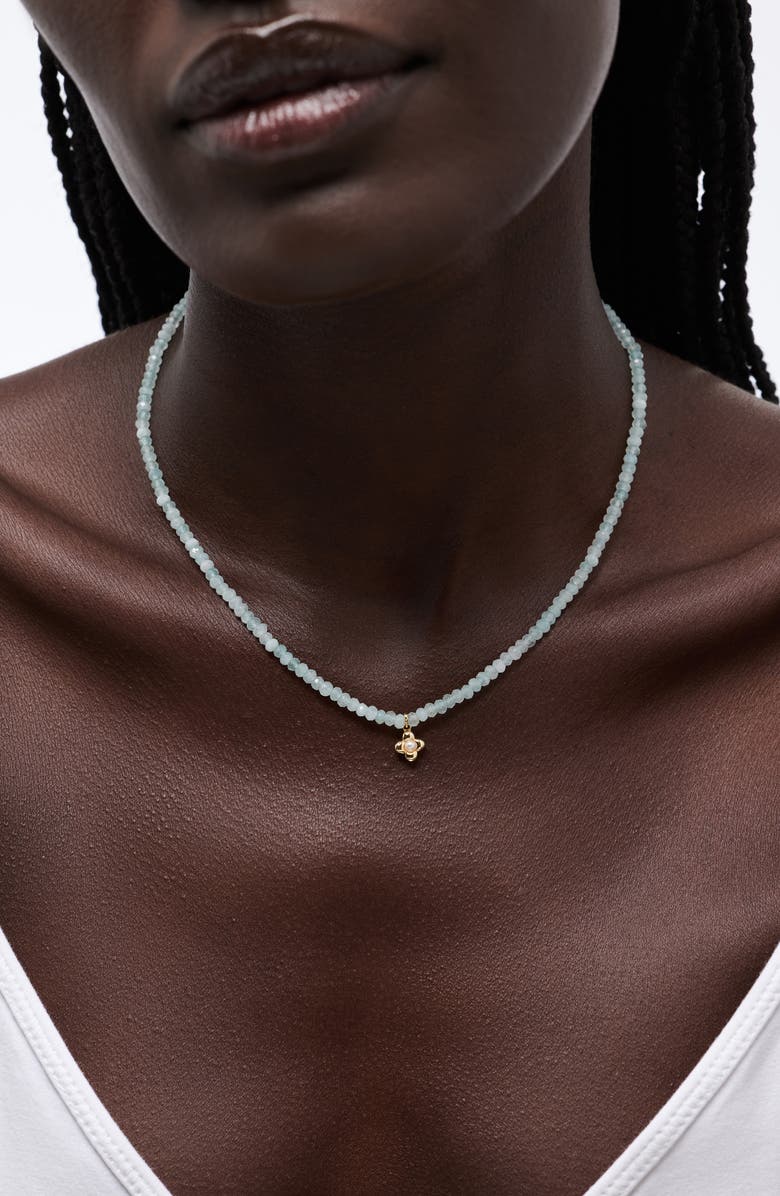 Ana Luisa Liora Blue Jade & Freshwater Pearl Pendant Necklace, Alternate, color, Gold / Blue