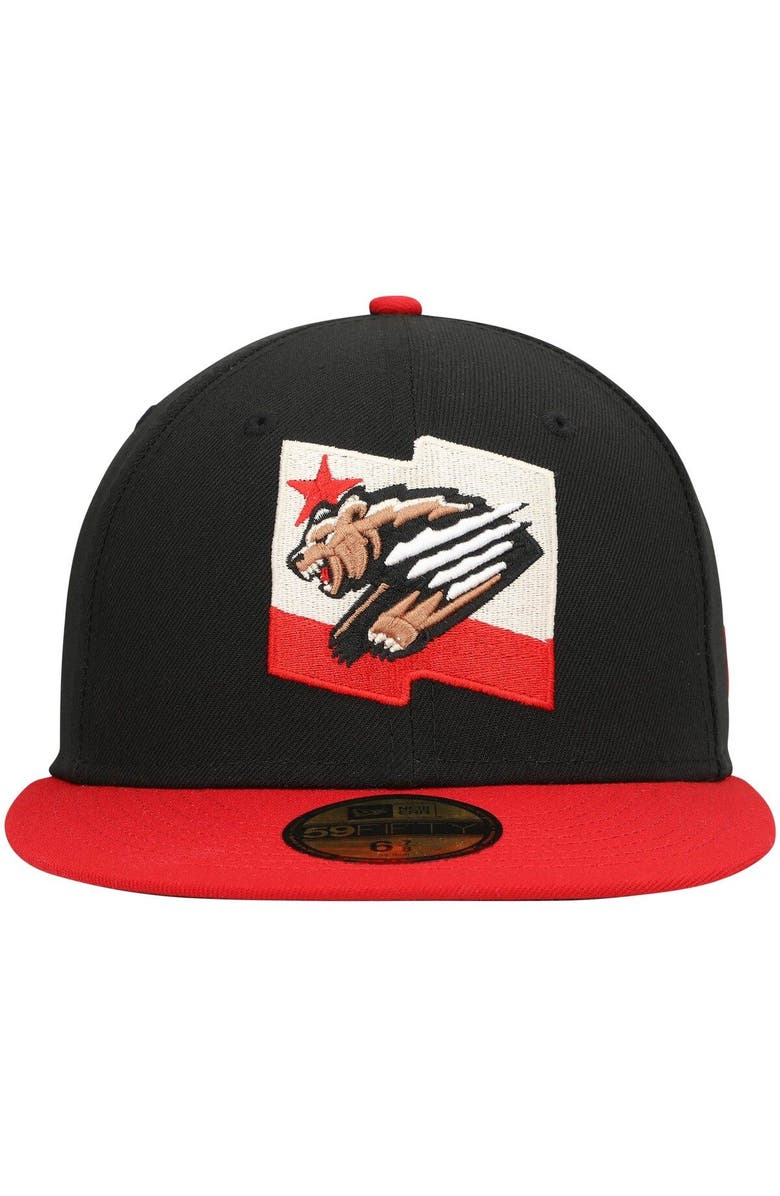 New Era Men's New Era Black Fresno Grizzlies Alternate Authentic Collection 59FIFTY Fitted Hat, Alternate, color, Black