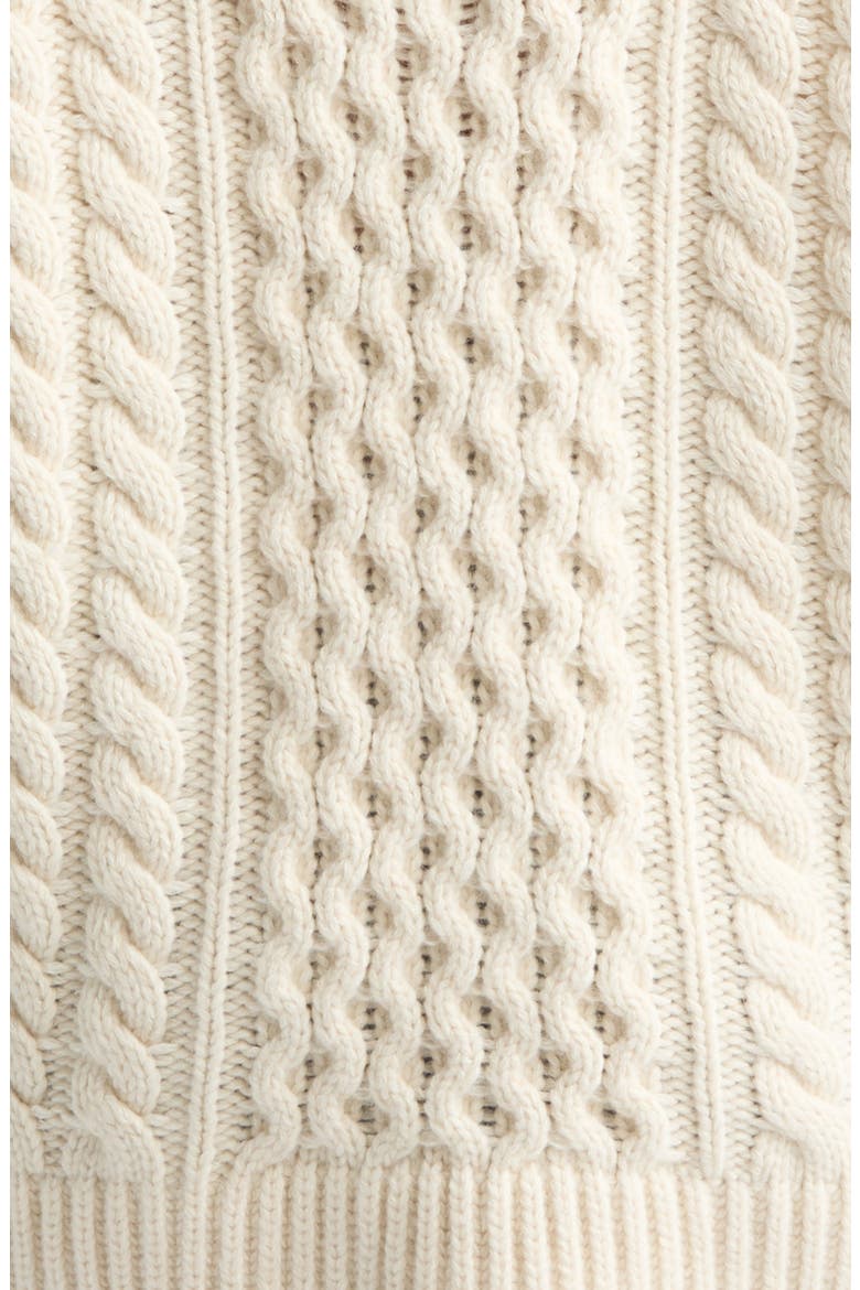 Tear Drop Aran Cardigan, Alternate, color, PEARL