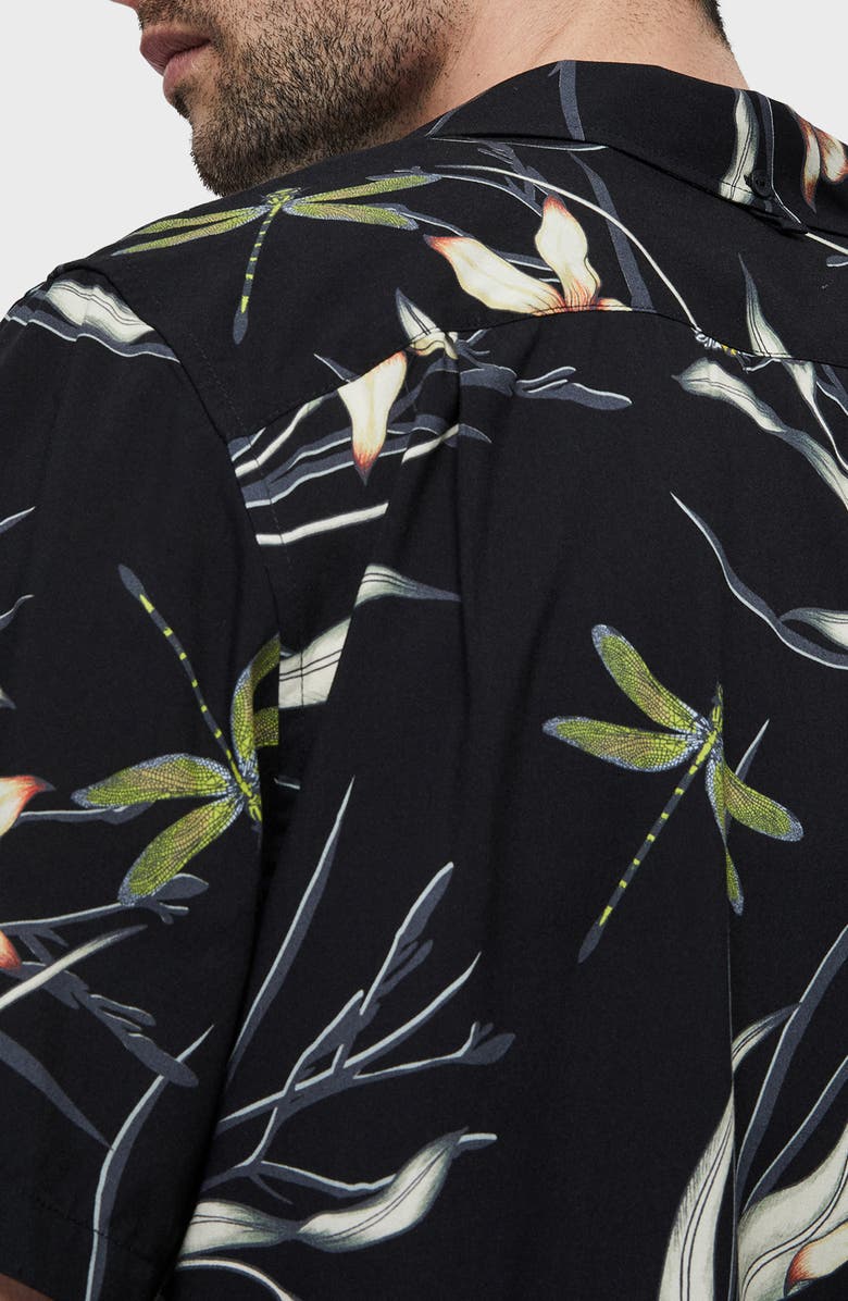 rag & bone Avery Print Short Sleeve Button-Up Camp Shirt, Alternate, color,