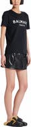 Balmain T-Shirt With Balmain Paris Print With Buttons
