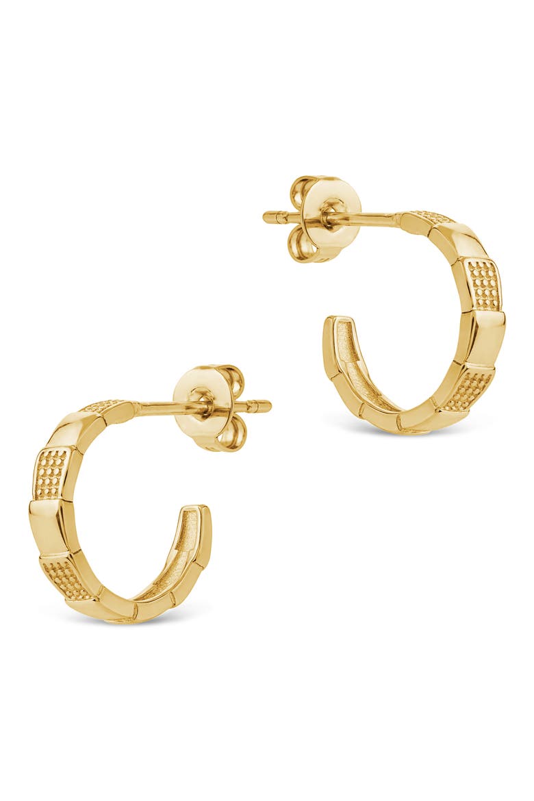 Winifred Textured Hoop Earrings, Alternate, color, GOLD