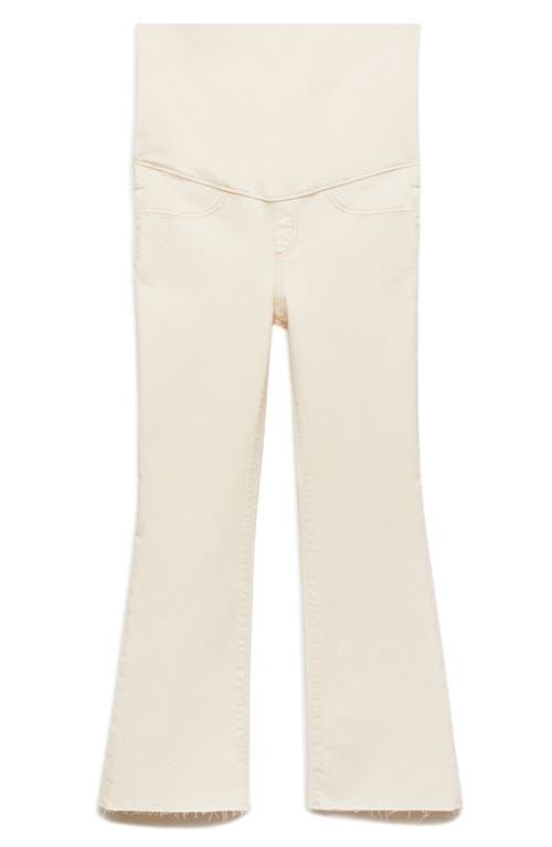 Mango Over The Bump Crop Flare Maternity Jeans In Off White