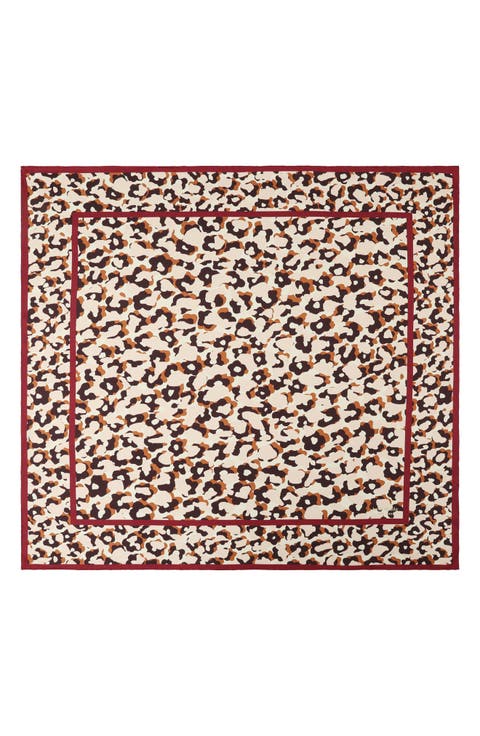 Surreal Leopard Silk Square Scarf