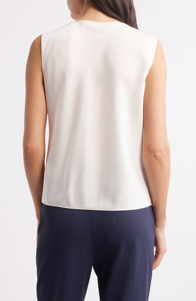 BOSS Belidina Drape Neck Sleeveless Stretch Silk Top, Alternate, color, 